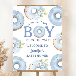 Blue Donuts Baby Shower Boy Welcome Foam Board