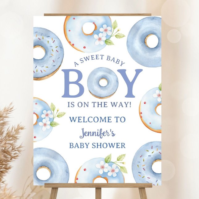 Blue Donuts Baby Shower Boy Welcome Foam Board (Creator Uploaded)