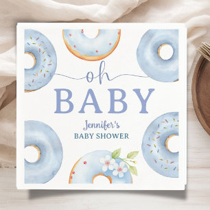 Blue Donuts Baby Shower Brunch Paper Napkin
