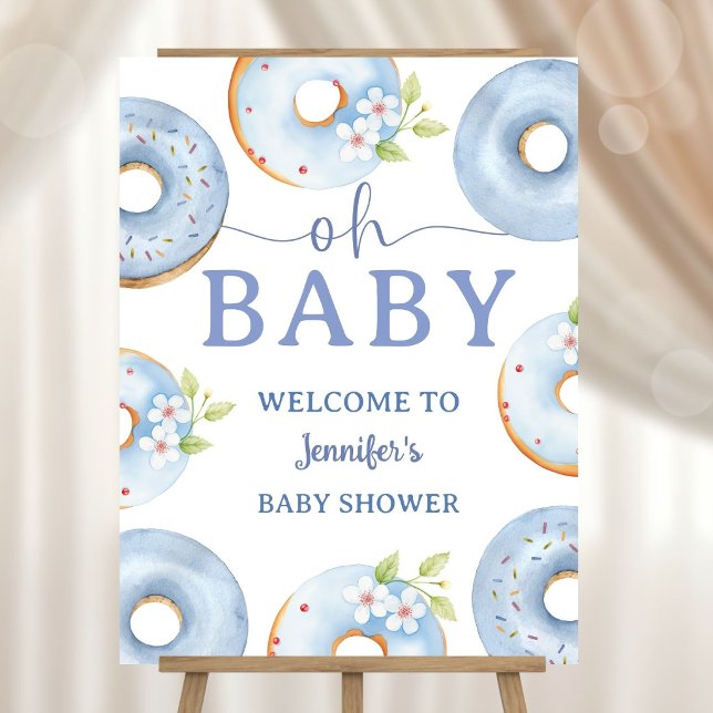Blue Donuts Baby Shower Brunch Welcome Foam Board (Creator Uploaded)