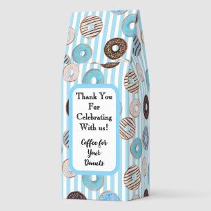 Blue Donuts Baby Shower Favor Ground Coffee