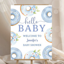 Blue Donuts Baby Shower Hello Baby Boy Welcome
