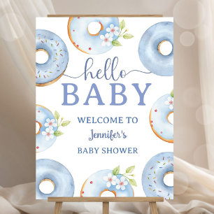 Blue Donuts Baby Shower Hello Baby Boy Welcome Foam Board