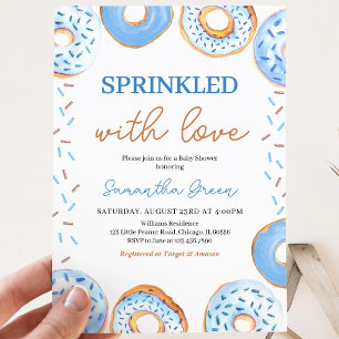 Blue Donuts Baby Sprinkle Baby Shower Invitation