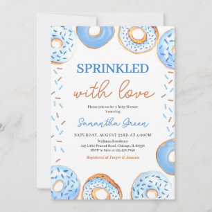 Blue Donuts Baby Sprinkle Baby Shower Invitation