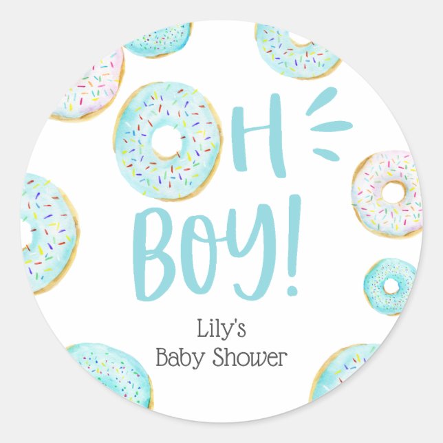 Blue Donuts Baby Sprinkle Classic Round Sticker (Front)