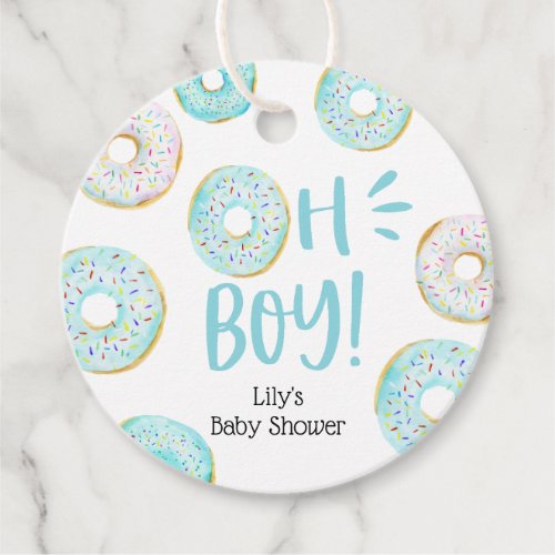 Blue Donuts Baby Sprinkle Classic Round Sticker Favor Tags