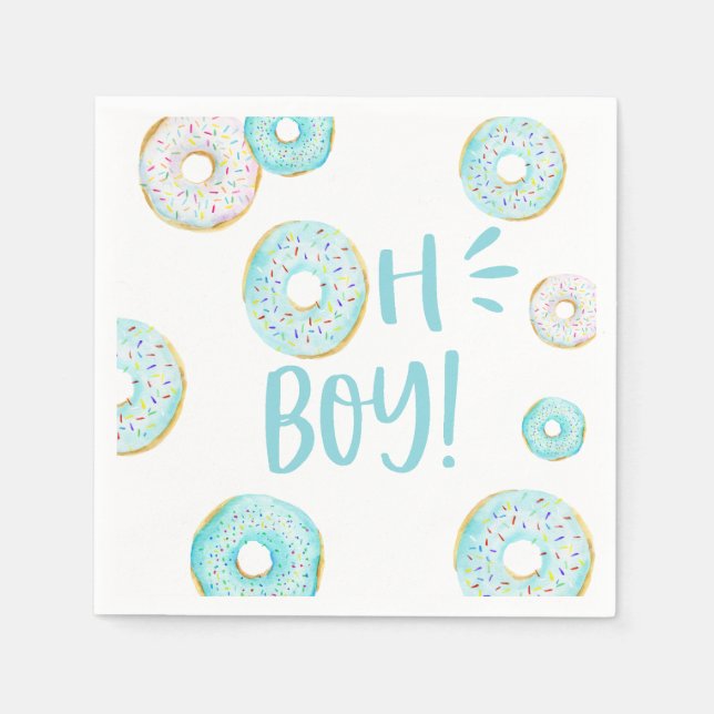 Blue Donuts Baby Sprinkle Napkins (Front)