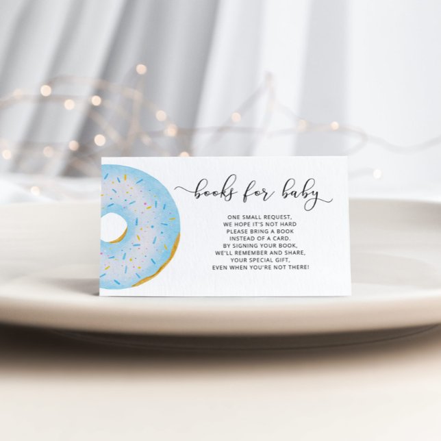 Blue donuts books for baby ticket enclosure card (Creator Uploaded)