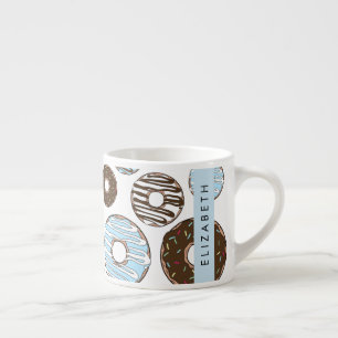 Blue Donuts, Brown Donuts, Sprinkles, Your Name Espresso Cup
