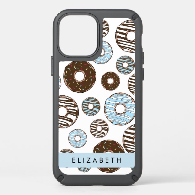 Blue Donuts, Brown Donuts, Sprinkles, Your Name Speck iPhone 12 Case (Front)