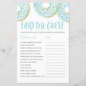 Blue Donuts Find the Guest Baby Shower Game (Front)