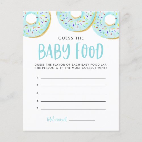 Blue Donuts Guess The Baby Food Baby Shower Game