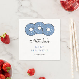 Blue Donuts Illustration Baby Shower Sprinkle Napkins