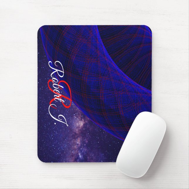 Blue Donuts In Outer Space Mouse Pad (With Mouse)