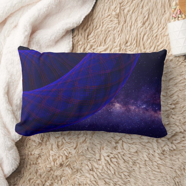 Blue Donuts In Outer Space Throw Pillow (Blanket)