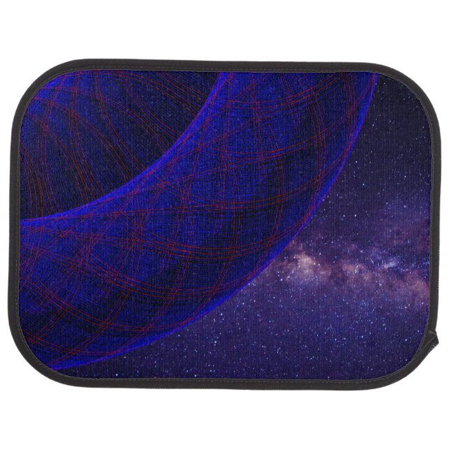 Blue Donuts In Space Geometric Car Floor Mat Set (Rear)