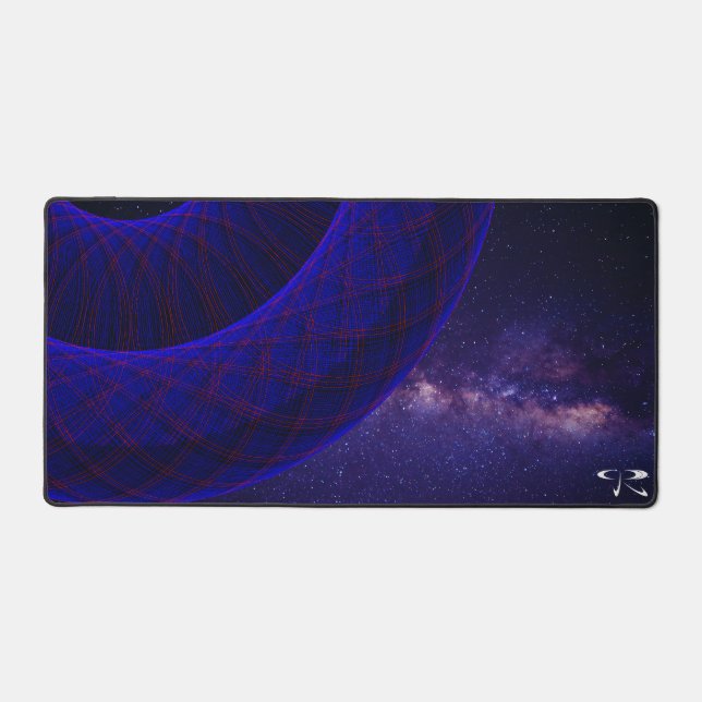 Blue Donuts In Space Geometric Gaming Mouse Pad (Front)