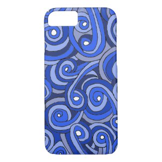 Blue Doodled iPhone 7 Barely There Case