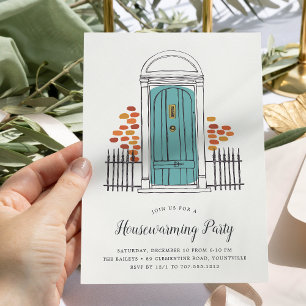 Blue Door Housewarming Party Invitation