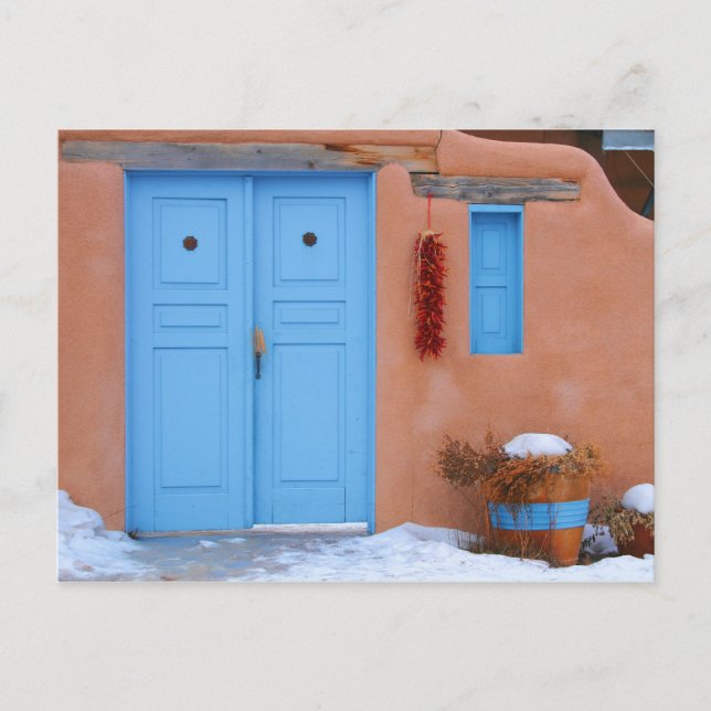 Blue Door in New Mexico Postcard (Front)