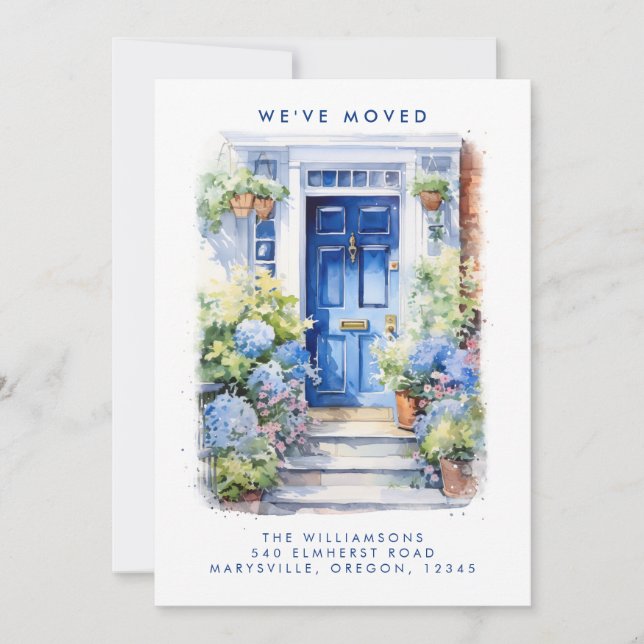 Blue Door Moving Announcement (Front)