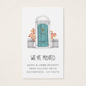 Blue Door Moving Announcement Insert Cards (Front)