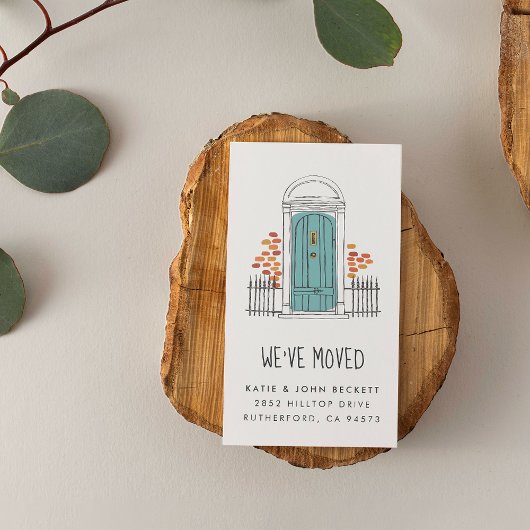 Blue Door Moving Announcement Insert Cards