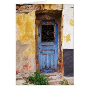 Blue Door on the Greek island Mykonos Cards