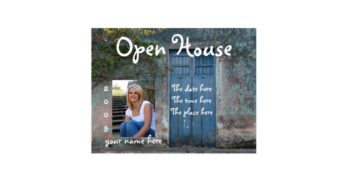 Blue Doors Open House Postcard Zazzle