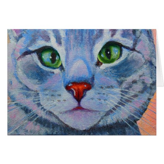 Blue Dora, Grey Tabby Cat Cards (Front Horizontal)