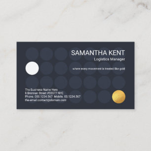 Blue Dot City Moving Gold Cargo Logistic Mover Business Card