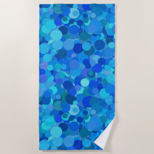 blue dot confetti beach towel
