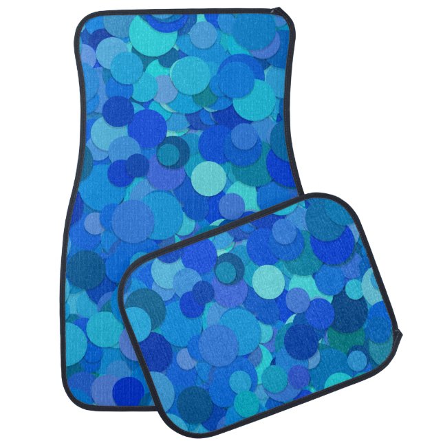 blue dot confetti car mats (Set)