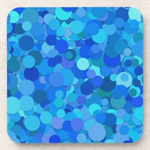 blue dot confetti coaster