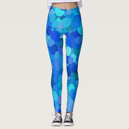 blue dot confetti leggings