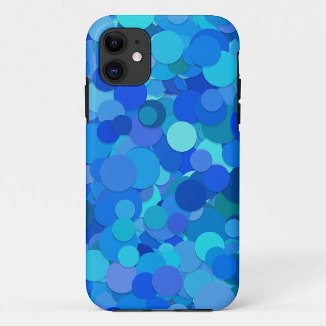 blue dot confetti phone case (Back)