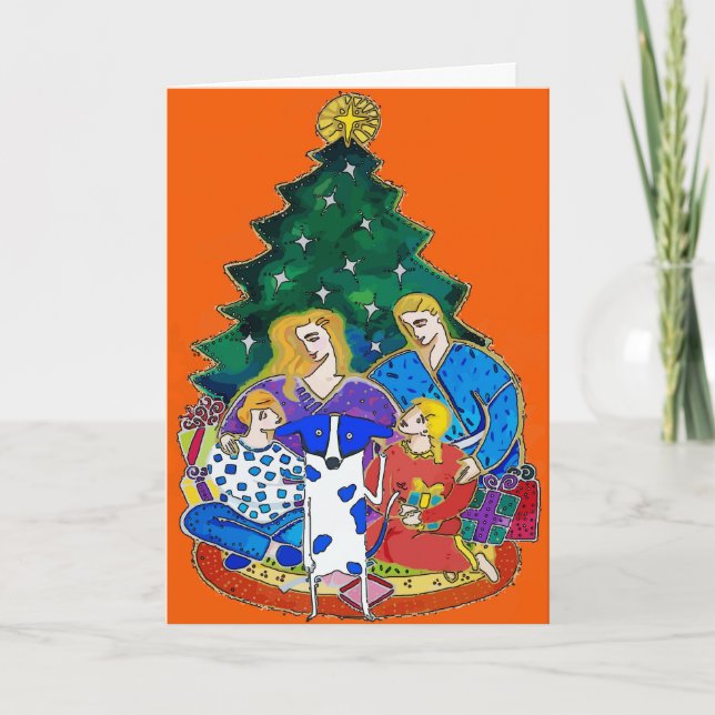 Blue Dot Dig, Christmas Family Holiday Card (Front)