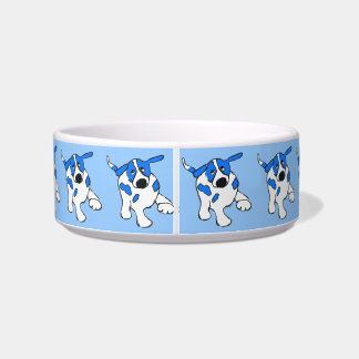Blue Dot Dog Bowl
