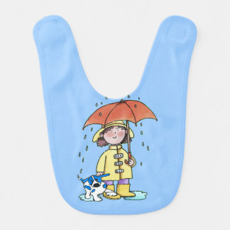 Blue Dot Dog Rain Drops Bib