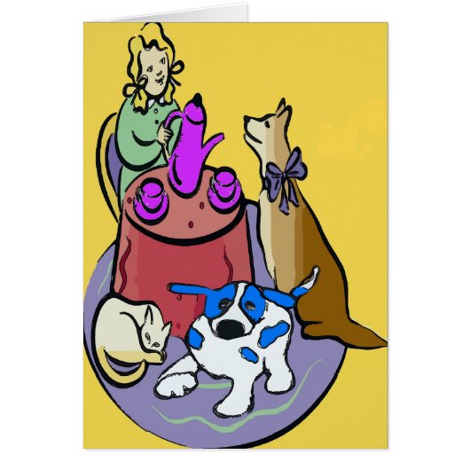 Blue Dot Dog, Tea Time Cards (Front)