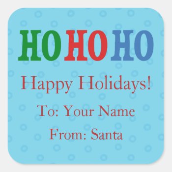 Blue Dot Happy Holidays Custom Christmas Gift Tags by thechristmascardshop at Zazzle