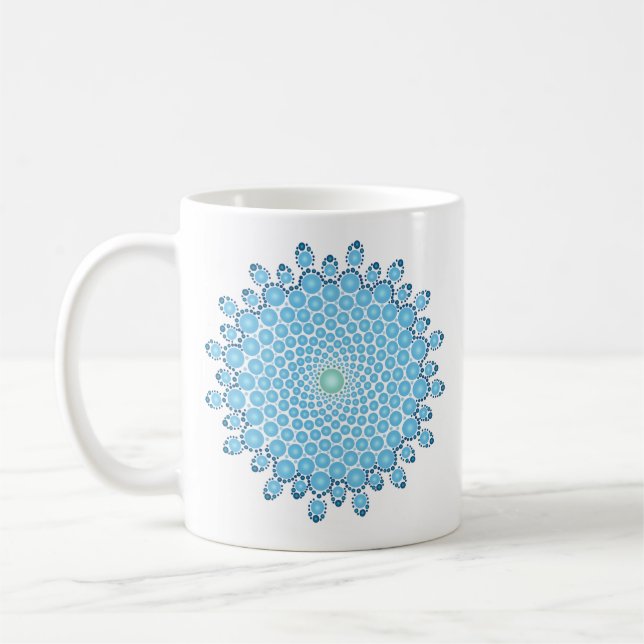 Blue Dot Mandala Coffee Mug (Left)