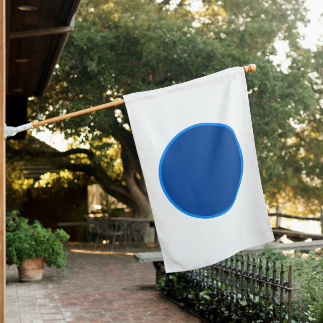 Blue Dot Red State House Flag (In SItu)