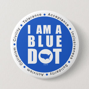 Blue Dot U.S.A Button