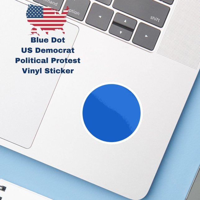 Blue Dot US Democrat Anti-Trump Protest Sticker (Resist with this Blue Dot US Democrat political protest sticker.)