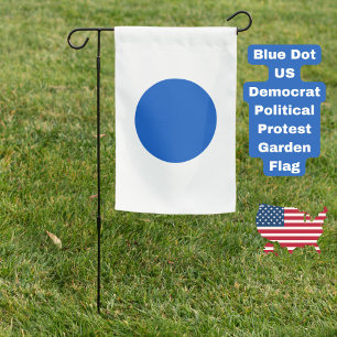 Blue Dot US Democrat Support Anti-Trump Protest Garden Flag