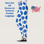 Blue Dot US Democrat Support Anti-Trump Protest Leggings<br><div class="desc">These eye-catching leggings feature an all-over geometric blue dot pattern, indicating political protest against American President Donald Trump. Initially appearing during the 2024 US Presidential Election as a sign of Democratic support in a red, Republican area, the blue dot is again popping up nationwide in protest of the current administration,...</div>