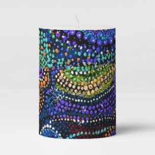 Blue Dots Artistic Pattern Swirls Home Candle