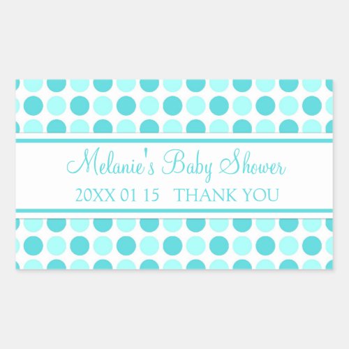 Blue Dots Baby Shower Favor Stickers